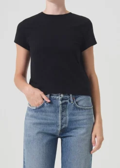 Flash Sale AGOLDE Adine Shrunken Tee In Black