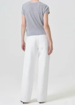 New AGOLDE Adine Shrunken Tee In Grey Heather