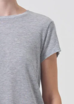New AGOLDE Adine Shrunken Tee In Grey Heather