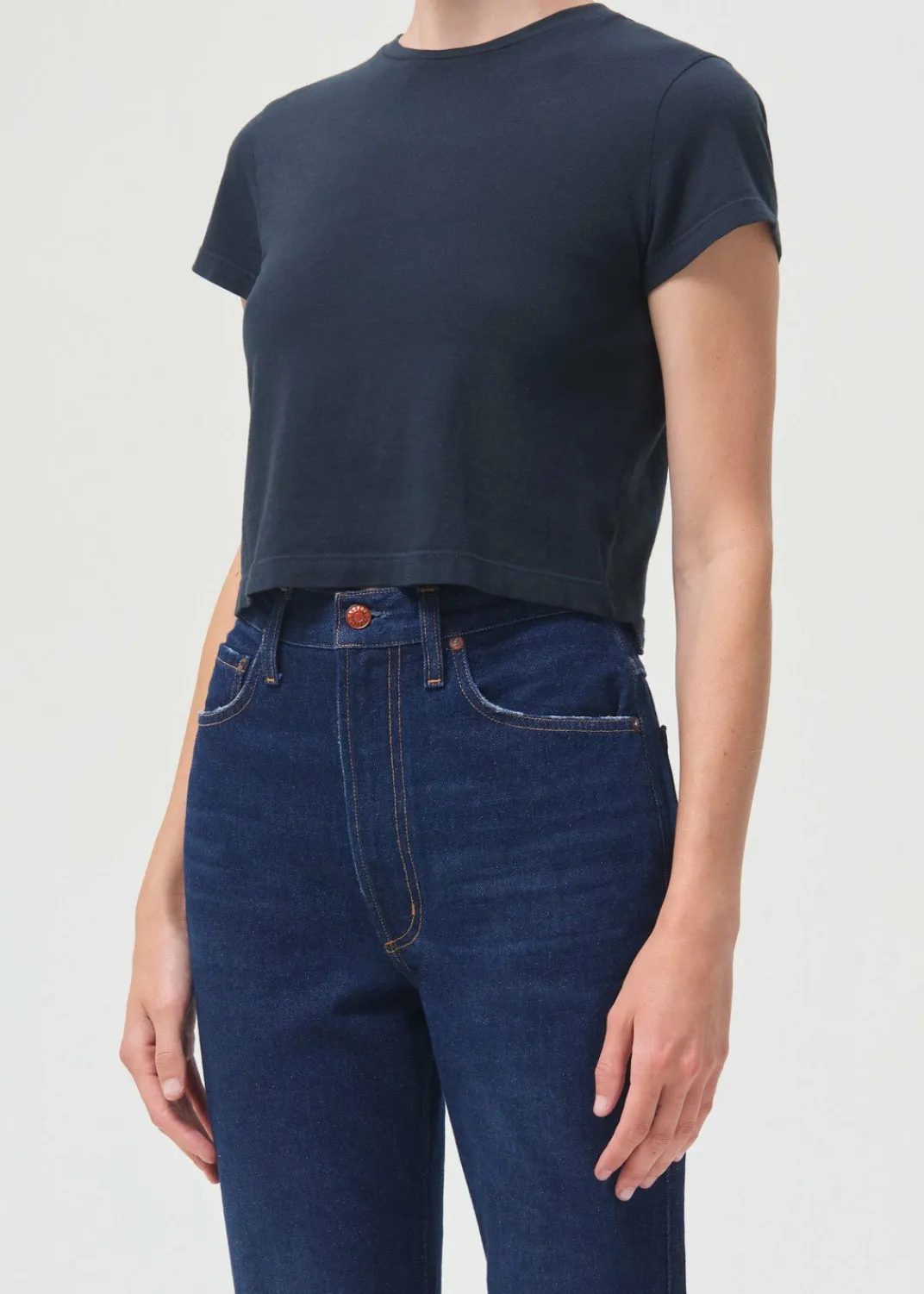Discount AGOLDE Adine Shrunken Tee In Nocturne