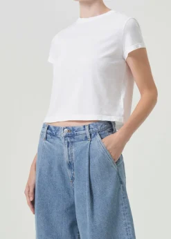 Store AGOLDE Adine Shrunken Tee In White