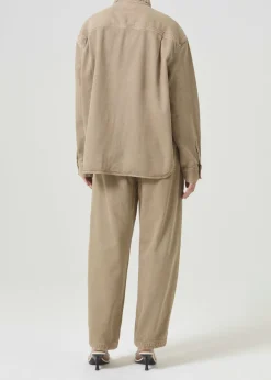 Store AGOLDE Aiden High Low Shirt In Root Beer