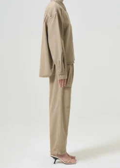 Store AGOLDE Aiden High Low Shirt In Root Beer