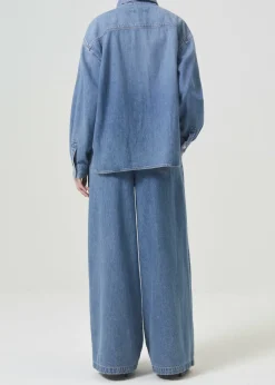 Cheap AGOLDE Aiden High Low Shirt In Shout