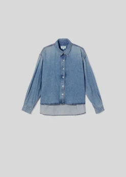 Cheap AGOLDE Aiden High Low Shirt In Shout