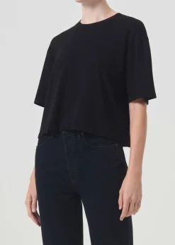 Cheap AGOLDE Anya Tee In Black
