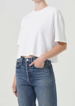 Cheap AGOLDE Anya Tee In White