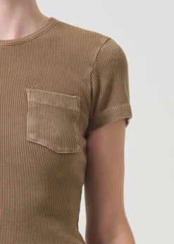 Online AGOLDE Arlo Rib Pocket Tee In Bamboo