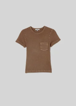 Online AGOLDE Arlo Rib Pocket Tee In Bamboo