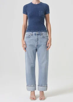 Flash Sale AGOLDE Arlo Rib Pocket Tee In Indigo