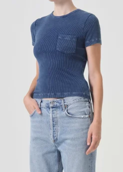 Flash Sale AGOLDE Arlo Rib Pocket Tee In Indigo