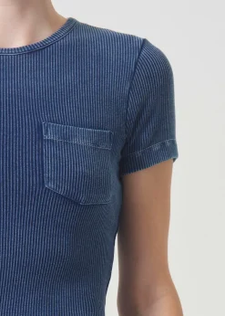 Flash Sale AGOLDE Arlo Rib Pocket Tee In Indigo