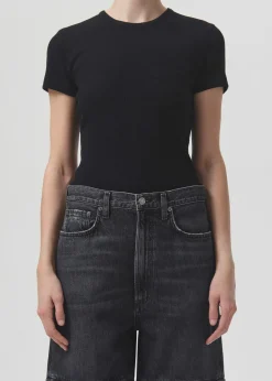 Outlet AGOLDE Arlo Rib Tee In Black