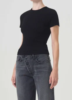 Outlet AGOLDE Arlo Rib Tee In Black
