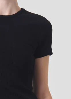 Outlet AGOLDE Arlo Rib Tee In Black