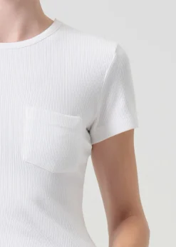 Shop AGOLDE Arlo Rib Tee In White