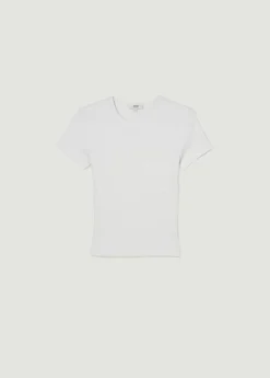 Shop AGOLDE Arlo Rib Tee In White