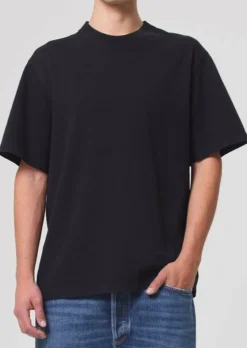 Cheap AGOLDE Asha Mock Neck Tee In Black