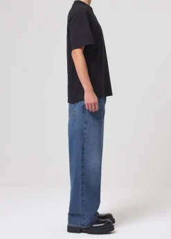 Cheap AGOLDE Asha Mock Neck Tee In Black