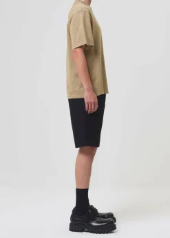 Online AGOLDE Asha Mock Neck Tee In Wheat