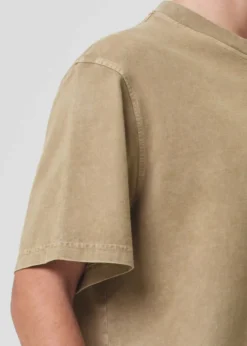 Online AGOLDE Asha Mock Neck Tee In Wheat
