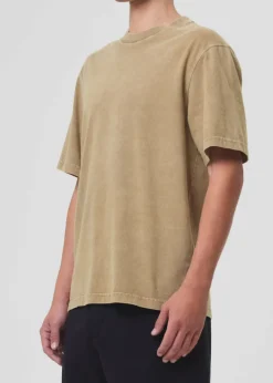 Online AGOLDE Asha Mock Neck Tee In Wheat