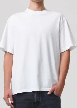 Sale AGOLDE Asha Mock Neck Tee In White