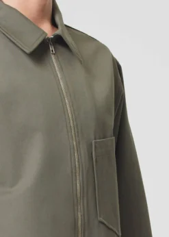 New AGOLDE Atlas Zip Shirt In Moss
