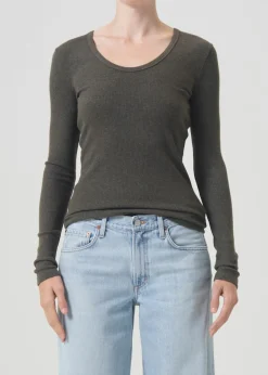 Outlet AGOLDE Bernice Tee In Crocodile