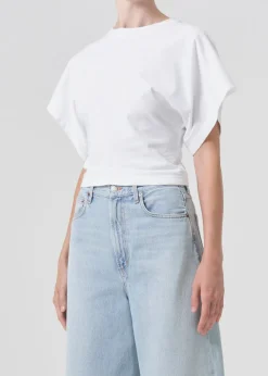 Hot AGOLDE Britt Tee In White