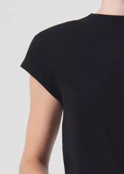 Best Sale AGOLDE Bryce Shoulder Pad Tee In Black