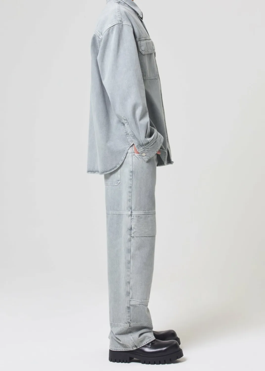 Online AGOLDE Camryn Shirt In Concrete