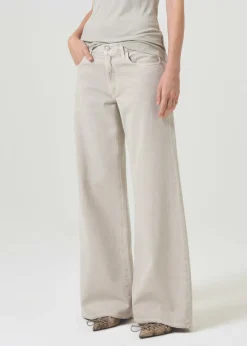 Cheap AGOLDE Clara Low Rise Baggy Flare In Tusk
