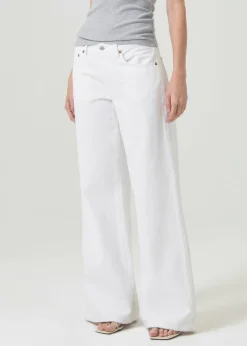Store AGOLDE Clara Low Rise Baggy Flare In Milkshake