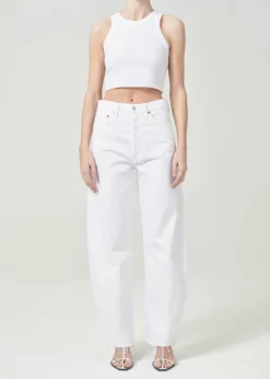 Outlet AGOLDE Cropped Bailey Tank In White