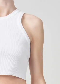 Outlet AGOLDE Cropped Bailey Tank In White