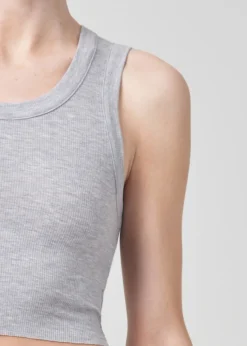 Cheap AGOLDE Cropped Poppy Scoop Neck Tank In Grey Heather