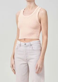 Clearance AGOLDE Cropped Poppy Scoop Neck Tank In Sprinkle