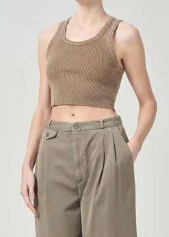 Flash Sale AGOLDE Cropped Poppy Tank In Bamboo