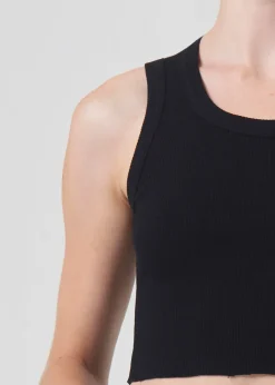 Shop AGOLDE Cropped Poppy Tank In Black