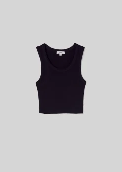 Shop AGOLDE Cropped Poppy Tank In Black