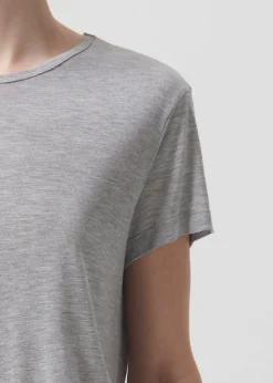 Cheap AGOLDE Drew Tee In Grey Heather