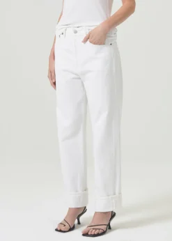 Online AGOLDE Fran Low Slung Straight In Milkshake
