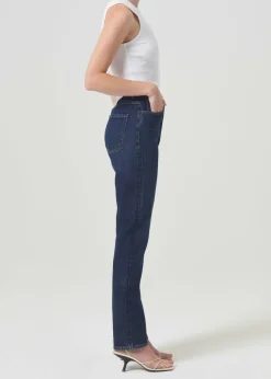 Shop AGOLDE Freya High Rise Slim (Stretch) In Divided