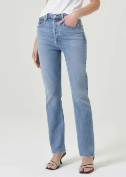 Shop AGOLDE Freya High Rise Slim (Stretch) In Quiver