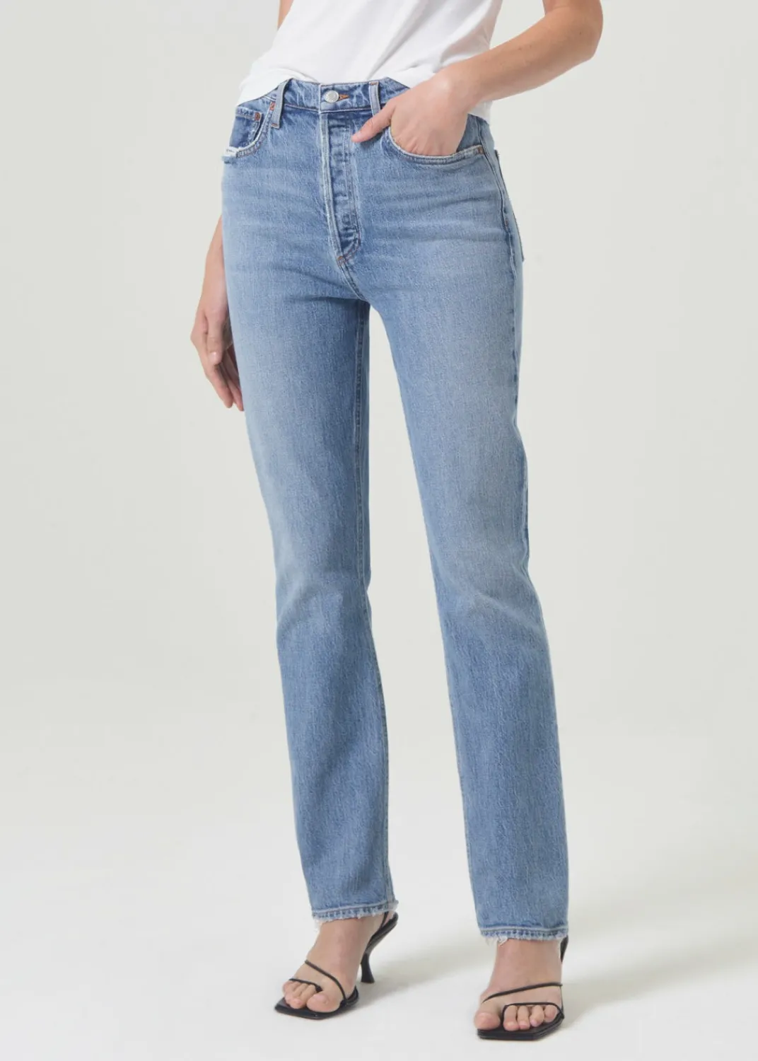 Shop AGOLDE Freya High Rise Slim (Stretch) In Quiver