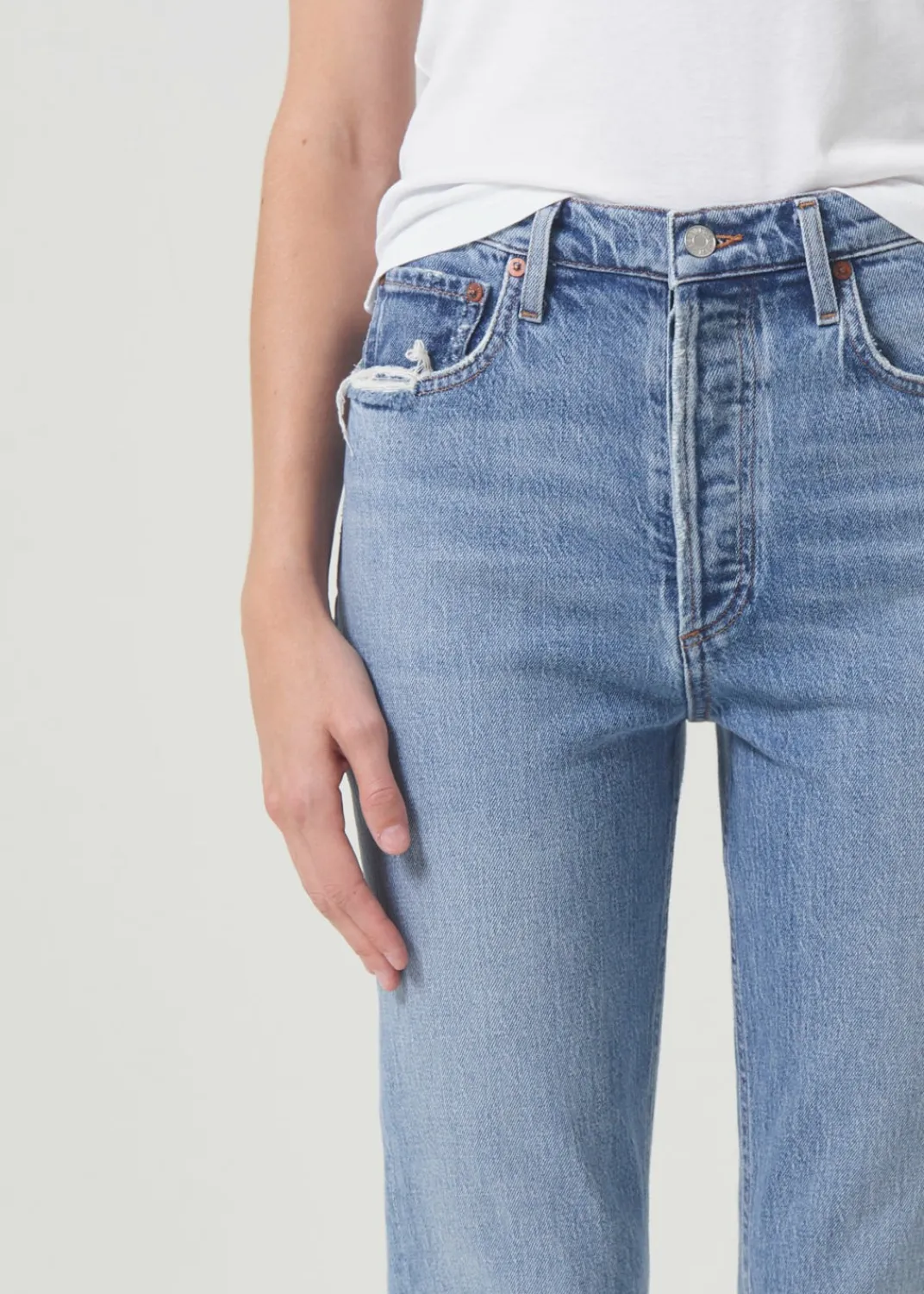 Shop AGOLDE Freya High Rise Slim (Stretch) In Quiver