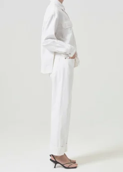 Store AGOLDE Gwen Slice Shirt In Fortune Cookie