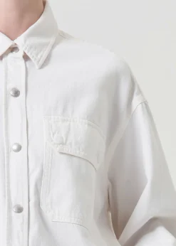 Store AGOLDE Gwen Slice Shirt In Fortune Cookie