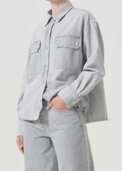 Flash Sale AGOLDE Gwen Slice Shirt In Rain